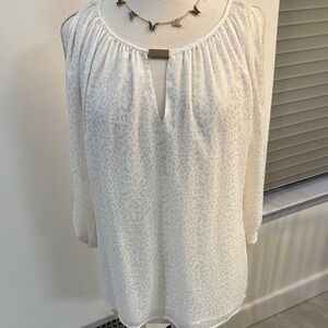 Cache Cream 3/4 Sleeve Relaxed Blouse